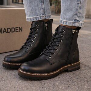 Steve Madden Men's M-Sillop Chukka Boot Black SZ 10.5 New In Box Side Zip Up